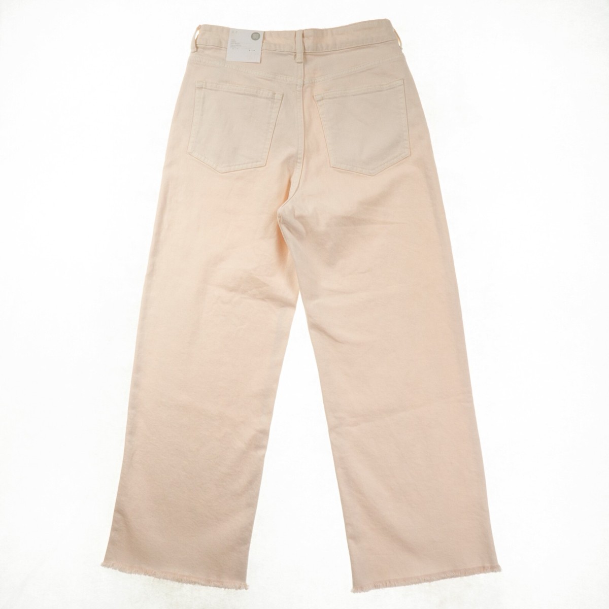 H&M High Waist Wide-Leg Cream Cut-Off Jeans Womens 10 | eBay