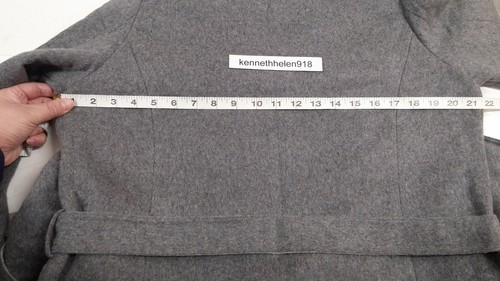 ABERCROMBIE & FITCH WOOL-BLEND WRAP JACKET COAT GREY WOMENS SIZE MEDIUM - Bild 11 von 12