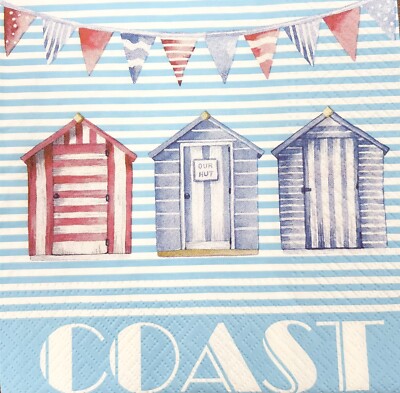 Decoupage Paper Napkins Luncheon Free Shipping Beach Sea Coastal Ocean - Two