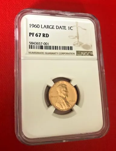 1960 LARGE DATE ONE CENT NGC PF 67 RD
