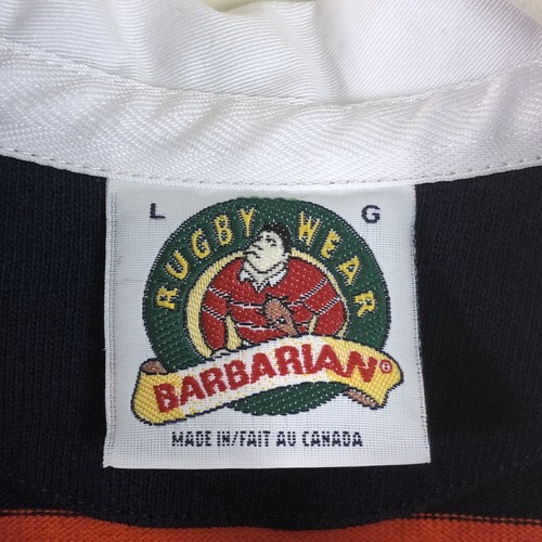 Polo vintage Siracusa barbaro rugby manica lunga taglia L arancione navy - Foto 4 di 14