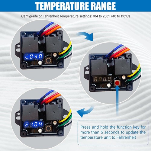 PER DC-0444 Regolatore Ventole Radiatore Digitale Temperatura Regolabile - Foto 10 di 14
