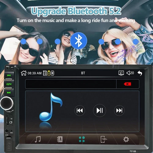 7" Double 2DIN Car Stereo MP5 Player Bluetooth Touch Screen FM for Apple/Android - Picture 5 of 22