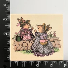 Uptown Holly Pond Hill Neighborly Chat Rabbits K13029 Rubber Stamp