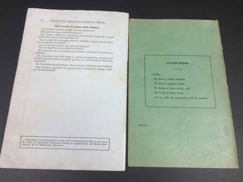 4-H Girls Club Vintage 4H Circular Booklet Clothing Record Award Ribbon 1940s - Picture 18 of 24