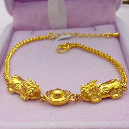 Armband Xiupi Yuanbao Bracelet 22K 23K 24K THAI BAHT GELBGOLD GP Bracelet  - Bild 1 von 3