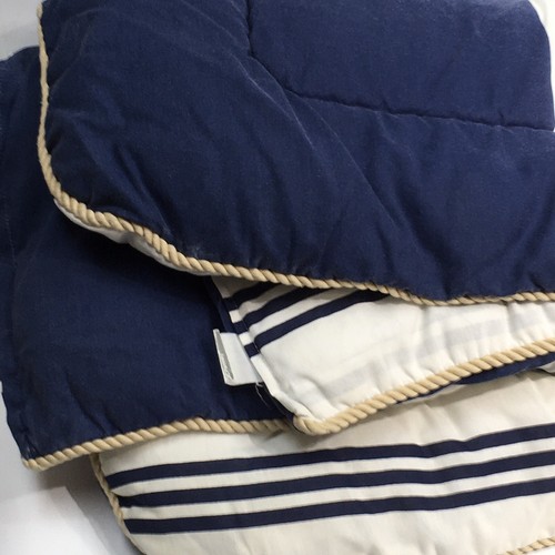 Vintage JC Penney Comforter Nautical Stripe Rope Twin Blue Green Red White - Picture 4 of 7