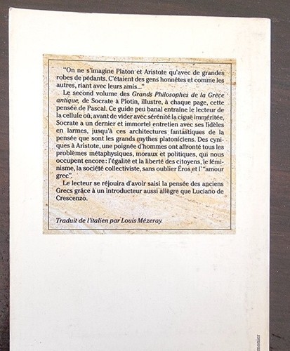 Les grands philosophes de la grèce antique de Crescenzo Luciano (philosophie) - Imagen 2 de 2