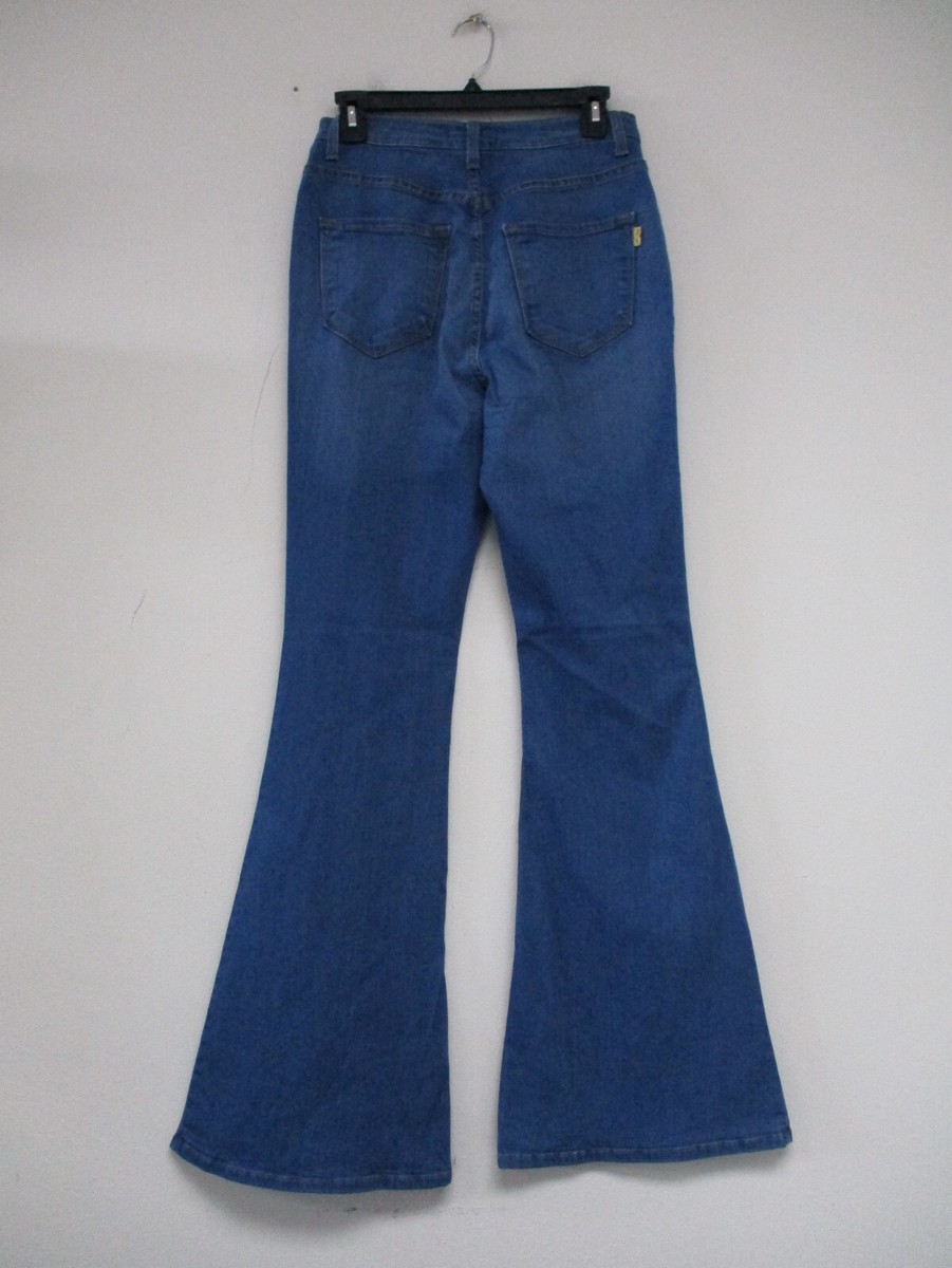 Vibrant Women's Jeans Size 13 BLUE Denim FLARE BELL BOTTOM