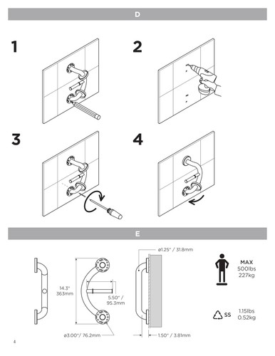 Plus 2-in-1 Toilet Paper Holder and Grab Bar (14 Inch) | ADA Compliant Safety... - Picture 4 of 8