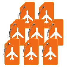 8pack Luggage Tags for Suitcases with Name Card， Quickly Spot Luggage Identif...