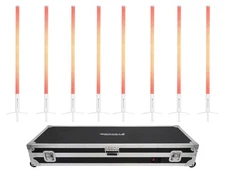 Rockville 8x ROCK SABER Rechargeable DJ Tube Lights/Wireless DMX+Charging Case
