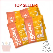 Plackers Orthopick Floss Picks, Unflavored, Designed for Braces, Fold-Out FlipPi