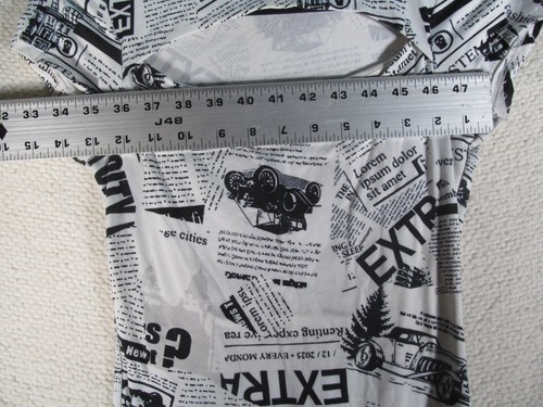 Rue 21 Bodysuit Womens Small "Newspaper Print" Short Sleeve Black White - Picture 15 of 15