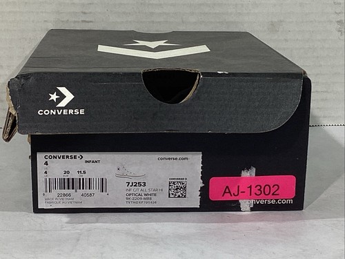 Converse Kleinkind Größe 4 EU 20 weiß Canvas Inf C/T All Star Hi Schuhe AJ-1302 - Bild 9 von 9