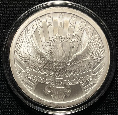 2014 Silver Shield Freedonian Renaissance Arise BU 1 oz .999 Silver Art Round