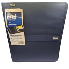 Five Star First Gear 1.5" Zipper Binder Blue School Office Supply Mead New