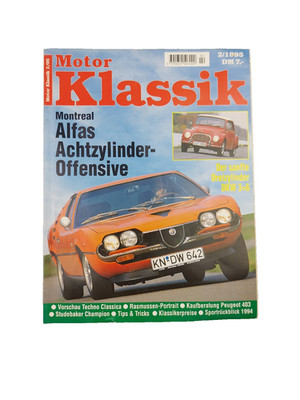 Motor Klassik 2 von 1995 - Montreal Alfa V8 DKW 3=6 Peugeot 403 Studebaker Champ