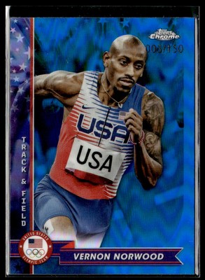 2024 Topps Chrome U.S. Olympics Vernon Norwood Blue Refractors #/150 JC