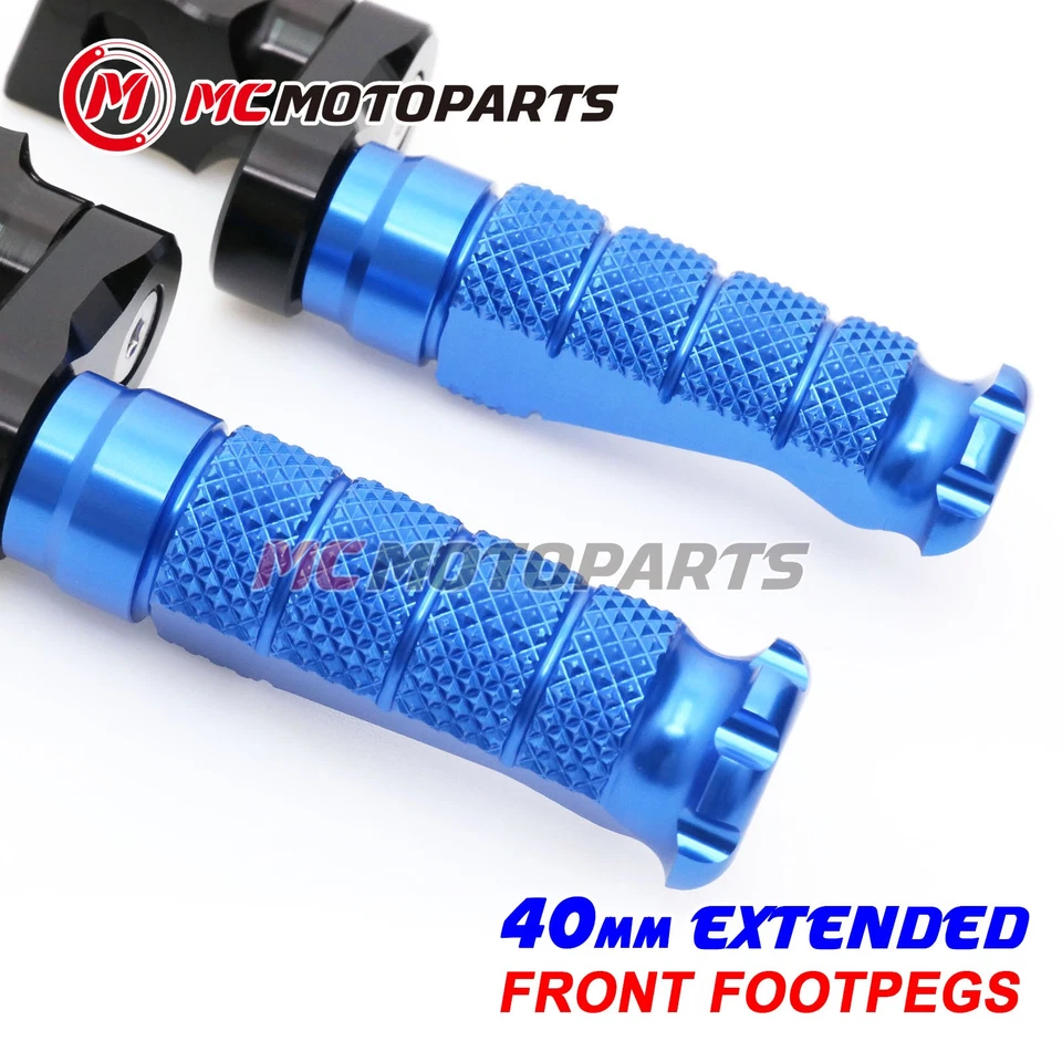 For Triumph TT 600 00-03 02 01 MCCP 40mm Extended BLUE Front Foot Pegs Foto 3 de 4