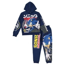 Sonic The Hedgehog Boys Graphic Hoodie and Jogger Pants 2-Piece Outfit Set-...