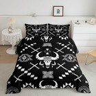Kids Western Bull Skull Comforter Full Size, Southwestern Aztec Comforter Set...