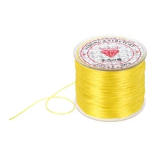 Elastic String for Bracelets, 0.8mm Stretch Bead Cord Yellow, 100m