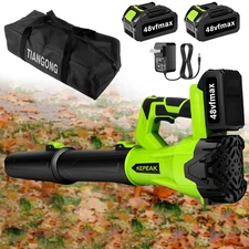 Portable Cordless Leaf Blower Handheld Brushless Electric Leaf Blower +2 Battery