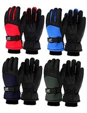 4 Pairs Kids Waterproof Winter Snow 8-15 Years Red, Blue, Black, Navy Blue