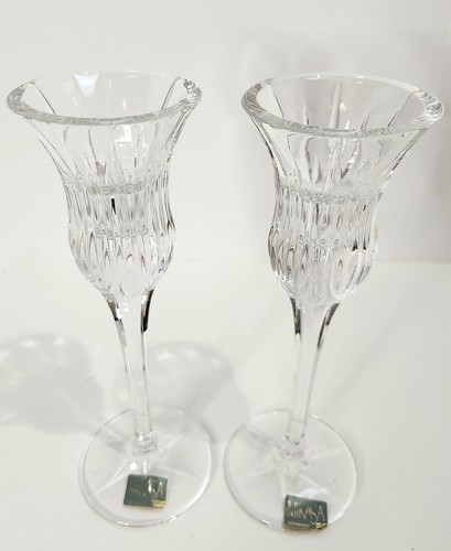 Mikasa Germany Crystal Bud Vases Pair – Fluted Trumpet, Wedding Bridal Décor - Picture 3 of 6