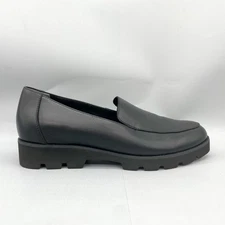 Vionic Womens 8 Kensley Loafers Shoes Black Leather Comfort Orthotic Slip On Lug