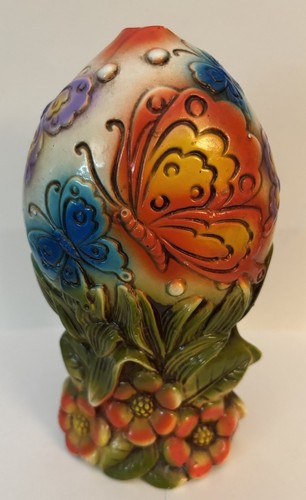 Statua vintage Ceramaster farfalla/uovo floreale portamonete - Foto 1 di 6