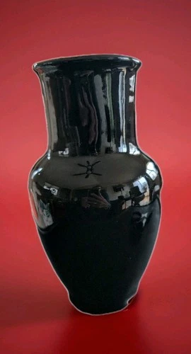 9" Red Wing Art Pottery Vase Arts & Crafts Glossy Style Black Redwing MN
