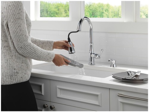 Delta 19877Z-SD-DST Capertee 1.8 GPM 1 Hole Pull Down Kitchen - SpotShield - Imagen 7 de 12