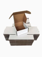 100 White Corrugated Cardboard Shipping Boxes 4x4x2 Size for Safe Mailing