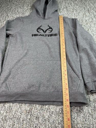 Realtree Gray Hoodie Youth Size 2XL Logo Graphic Front Lined Hood Pullover Soft - Picture 2 of 8