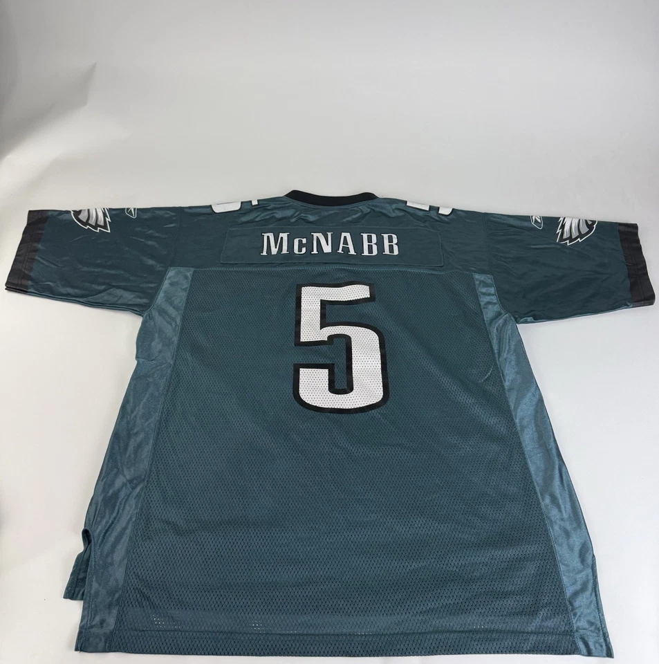 Camiseta deportiva de colección Philadelphia Eagles #5 Donovan McNabb Reebok verde sobre el campo para hombre L Foto 2 de 4