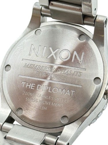 NIXON THE DIPLOMAT 200METALS Men's Watch Navy Dial Analog Round - Picture 7 of 8