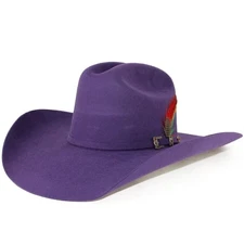 Original Stone 100X Western Cowboy Hat for Men and Women Roper Style - Purple