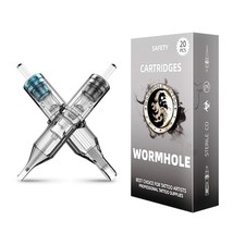 Wormhole Tattoo Cartridge Needles, 20pcs Mixed 12 mix, Clear, Grey