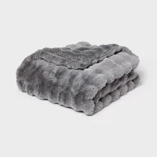 Bubble Fur Blanket Gray - Threshold