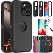 For iPhone 16e Plus Pro Max/16 Case Shockproof Armor Hard Cover Screen Protector