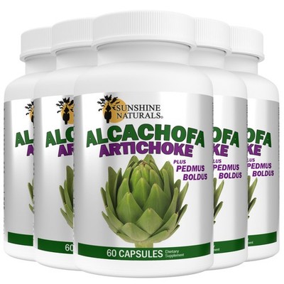 Sunshine Naturals Artichoke Supplement. 60 Caps. Pack of 5