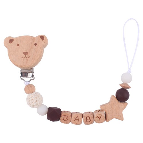 Schnullerkette mit Namen Blume aus Silikon Natur Holz Junge&Mädchen Geschenk ♥♥♥ - Bild 13 von 13