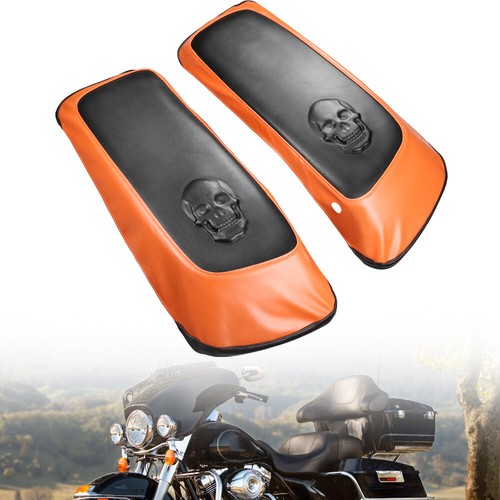 Saddlebag Lids Covers Waterproof Orange Fit For Harley Electra Glide Touring - Picture 10 of 15