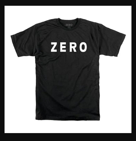 Camiseta Zero Skateboards Army Logo Negro Blanco