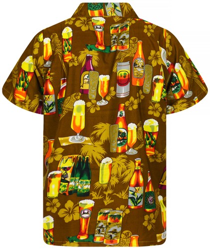 Funky Hawaiian Shirt Beer Bottle Brown - Bild 2 von 7