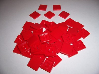 LEGO -SMOOTH TILES - RED  (50 pcs) - BRAND NEW!