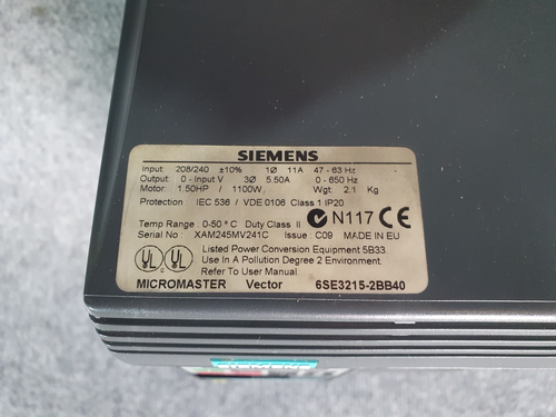 SIEMENS MICROMASTER VECTOR 6SE3215-2BB40 - Imagen 10 de 14