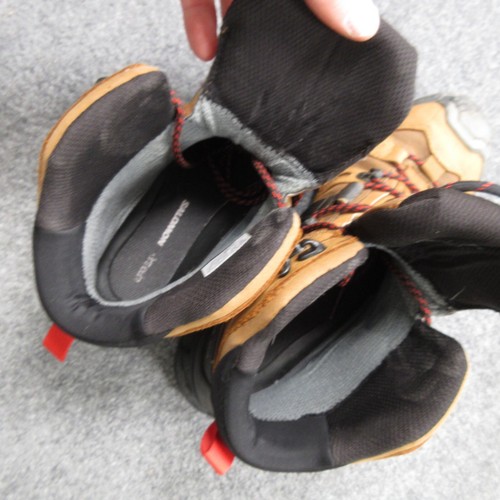 Salomon Boots Men 10 Quest GTX 4 Brown Black Gore Tex Leather Round Hiking Trail - Picture 8 of 19